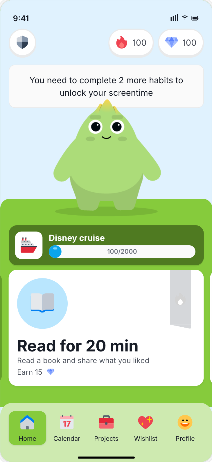 Sprout kid home with tasks and rewards